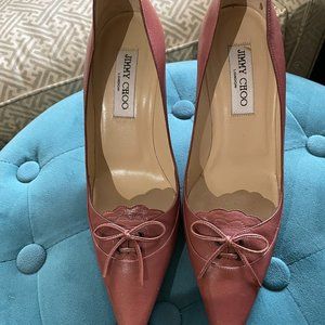 Jimmy Choo Pink-Brown Leather Pumps
